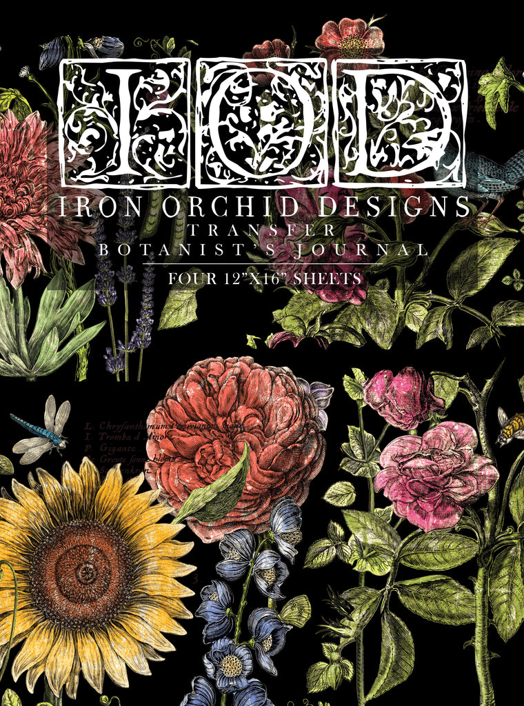 Botanist's Journal IOD Transfer 12x16 Pad - Iron Orchid Designs - Accidental ArtMaker