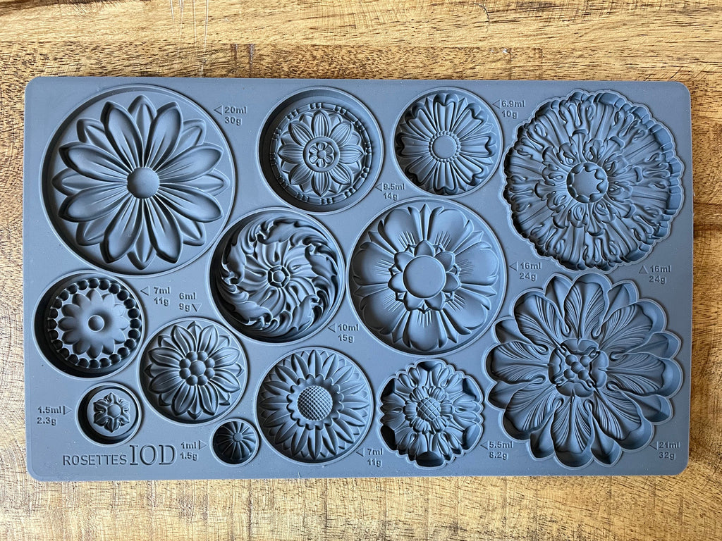 Rosettes 6X10 IOD Moulds - Iron Orchid Designs - Accidental ArtMaker