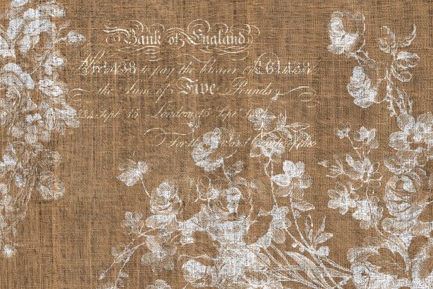 Roycycled Floral Burlap Decoupage Paper – Landscape