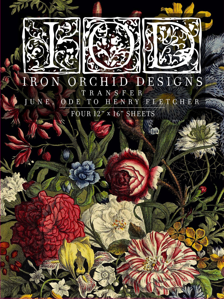 June, Ode to Henry Fletcher IOD Transfer 12x16 Pad - Iron Orchid Design - Accidental ArtMaker