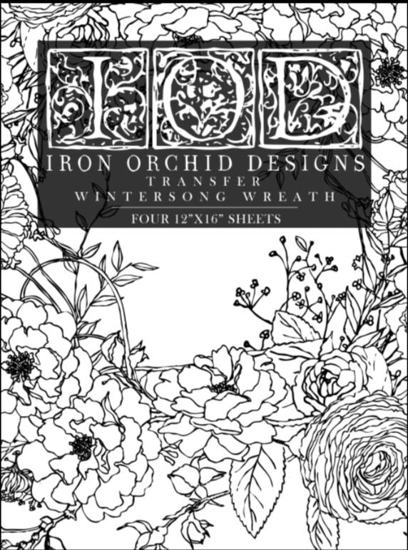 Wintersong Wreath IOD Transfer 12x16 Pad - Iron Orchid Design - Accidental ArtMaker