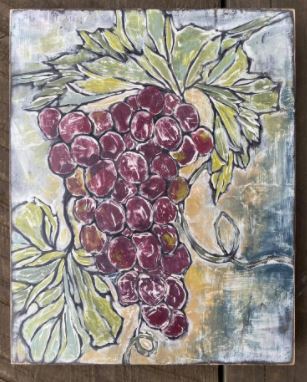 Grapes 12x12 IOD Stamp - Iron Orchid Designs - Accidental ArtMaker